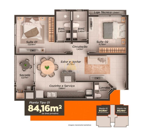 Imagem Apartamento com 2 Quartos à Venda, 80 m² em Centro - Camboriú