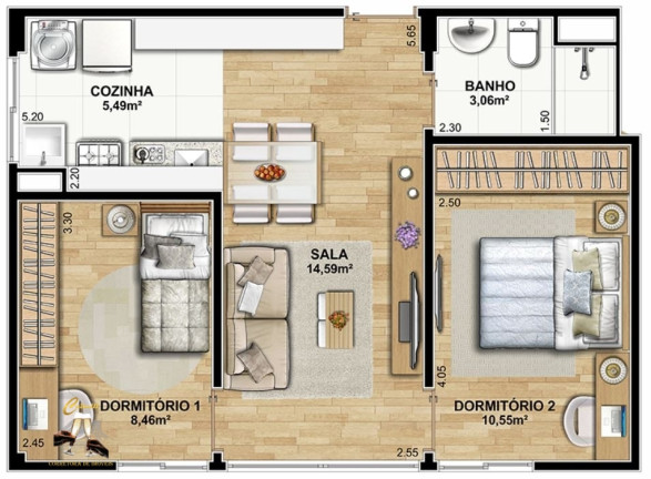 Imagem Apartamento com 1 Quarto à Venda, 35 m² em Jardim Stella - Santo André