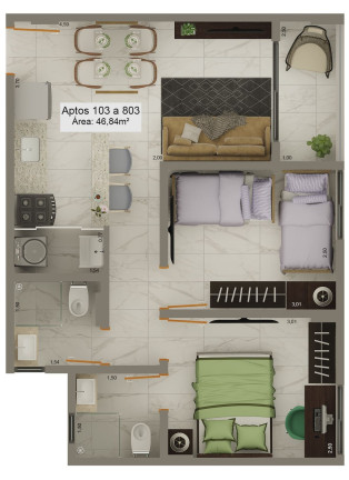 Imagem Apartamento com 2 Quartos à Venda, 41 m² em Tambiá - João Pessoa