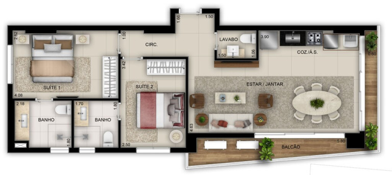 Imagem Apartamento com 2 Quartos à Venda, 74 m² em Setor Marista - Goiânia