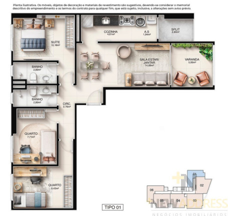 Imagem Apartamento com 3 Quartos à Venda, 78 m² em Praia De Itaparica - Vila Velha Imagem Apartamento com 3 Quartos à Venda, 78 m² em Praia De Itaparica - Vila Velha