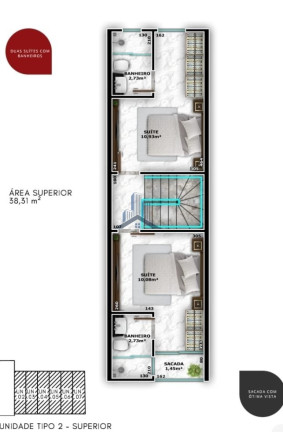Imagem Sobrado com 2 Quartos à Venda, 65 m² em Costa E Silva - Joinville