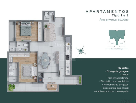 Imagem Apartamento com 2 Quartos à Venda, 89 m² em Fazenda - Itajaí Imagem Apartamento com 2 Quartos à Venda, 89 m² em Fazenda - Itajaí