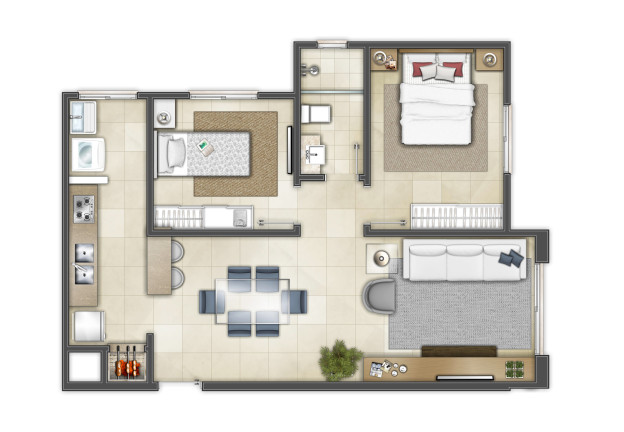 Imagem Apartamento com 1 Quarto à Venda, 49 m² em Centro - Torres