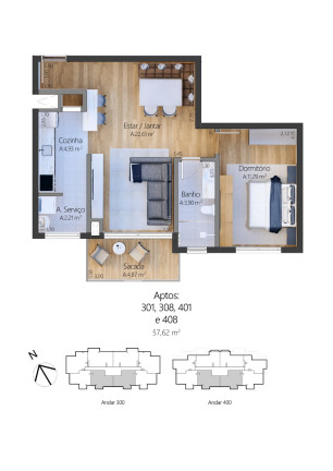 Imagem Apartamento com 1 Quarto à Venda, 76 m² em Moura - Gramado