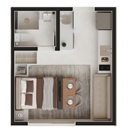 Imagem Imóvel com 1 Quarto à Venda, 22 m² em Hauer - Curitiba