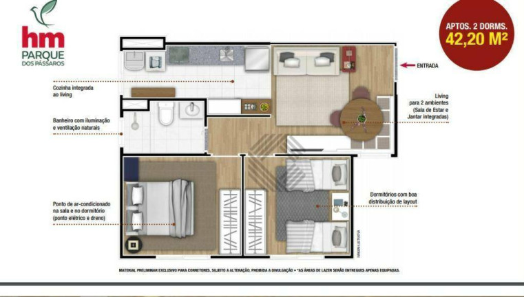 Imagem Apartamento com 2 Quartos para Alugar, 42 m² em Aparecidinha - Sorocaba Imagem Apartamento com 2 Quartos para Alugar, 42 m² em Aparecidinha - Sorocaba