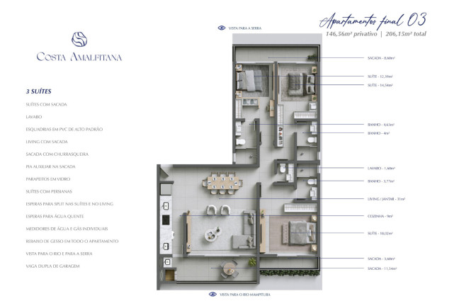 Imagem Apartamento com 3 Quartos à Venda, 147 m² em Centro - Passo De Torres Imagem Apartamento com 3 Quartos à Venda, 147 m² em Centro - Passo De Torres