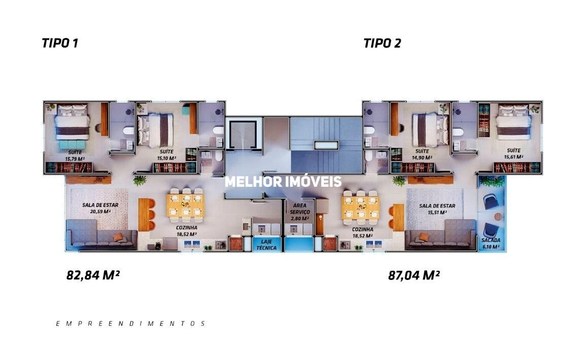 Imagem Apartamento com 2 Quartos à Venda, 82 m² em Centro - Camboriú