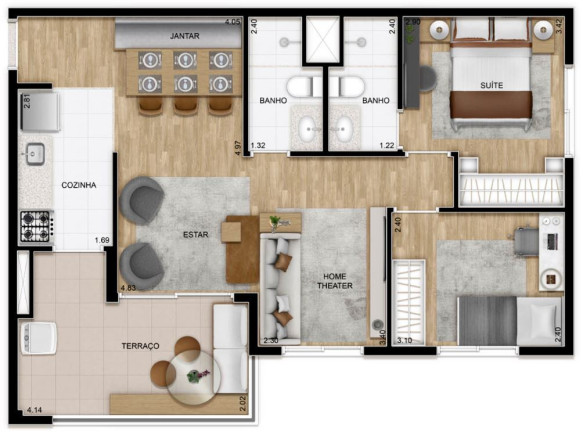 Imagem Apartamento com 2 Quartos à Venda, 53 m² em Mooca - São Paulo