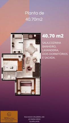 Imagem Apartamento com 2 Quartos à Venda, 45 m² em Jardim Maria Dirce - Guarulhos