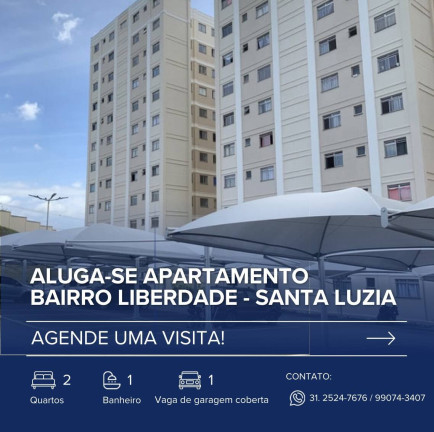 Imagem Apartamento com 2 Quartos para Alugar, 47 m² em Liberdade - Santa Luzia