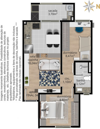 Imagem Apartamento com 1 Quarto à Venda, 32 m² em Centro - Caxias Do Sul
