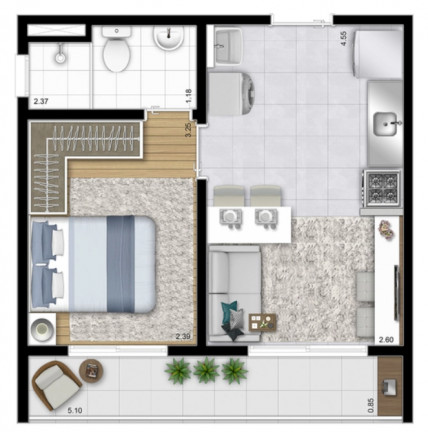 Imagem Apartamento com 1 Quarto à Venda, 26 m² em Vila Ré - São Paulo