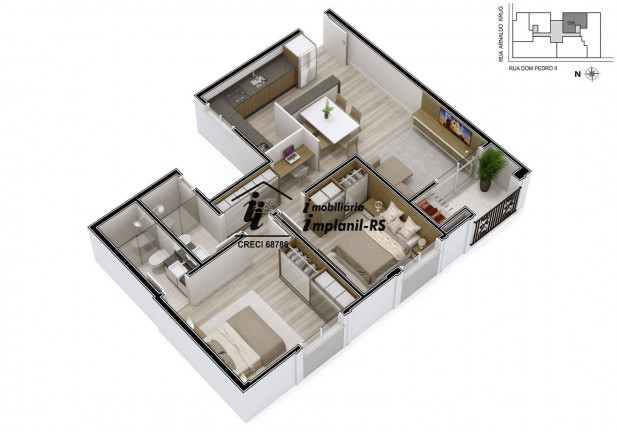 Imagem Apartamento com 1 Quarto à Venda, 44 m² em Canabarro - Teutônia