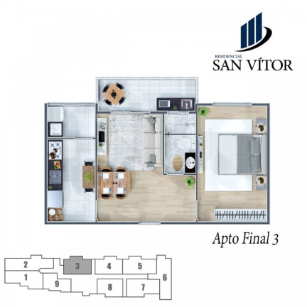 Imagem Apartamento com 1 Quarto à Venda, 42 m² em Centro - São Vicente
