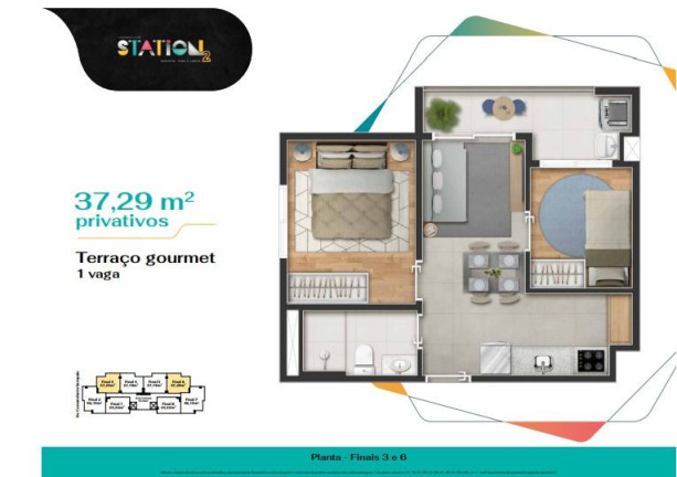 Imagem Apartamento com 2 Quartos à Venda, 46 m²