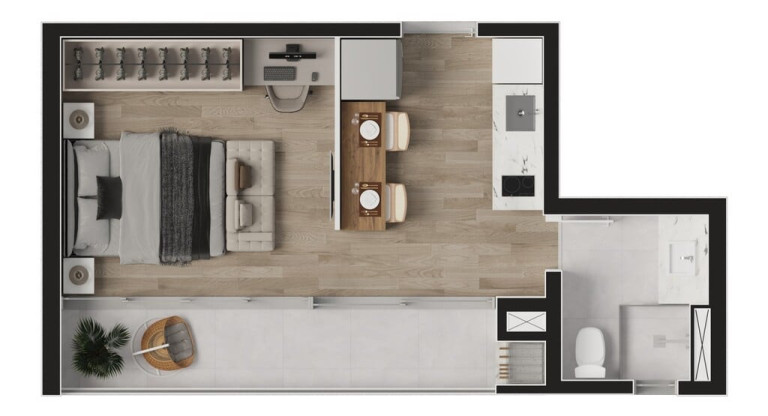 Imagem Apartamento com 1 Quarto à Venda, 53 m² em Batel - Curitiba