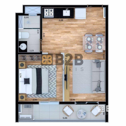 Imagem Apartamento com 1 Quarto à Venda, 35 m² em Vila Nova Cidade Universitária - Bauru