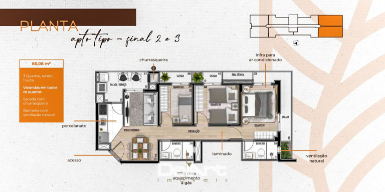 Imagem Apartamento com 2 Quartos à Venda, 48 m² em Bairro Alto - Curitiba