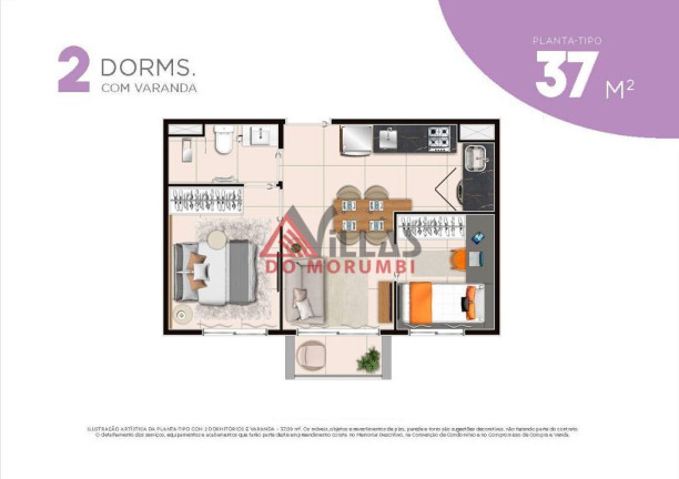 Imagem Apartamento com 2 Quartos à Venda, 39 m² em Santo Amaro - São Paulo