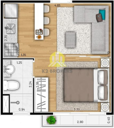 Imagem Studio com 1 Quarto à Venda, 26 m² em Cidade Jardim - São Paulo