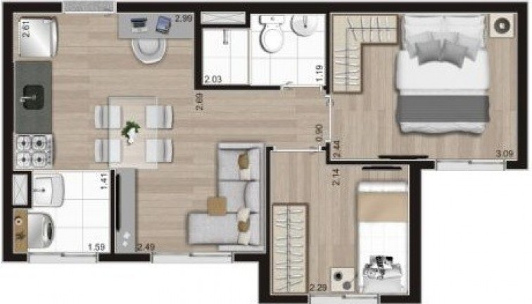 Imagem Imóvel com 2 Quartos à Venda, 36 m² em Cambuci - São Paulo