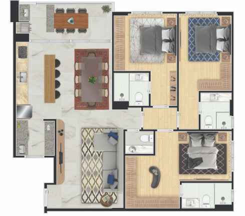 Imagem Apartamento com 3 Quartos à Venda, 140 m² em Campinas - São José Imagem Apartamento com 3 Quartos à Venda, 140 m² em Campinas - São José