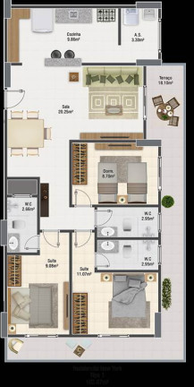Imagem Apartamento com 3 Quartos à Venda, 103 m² em Guilhermina - Praia Grande