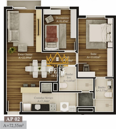 Imagem Imóvel com 2 Quartos à Venda, 72 m² em Prinstrop - Gramado