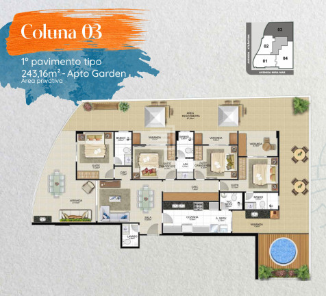 Imagem Apartamento com 4 Quartos à Venda, 148 m² em Enseada Azul - Guarapari Imagem Apartamento com 4 Quartos à Venda, 148 m² em Enseada Azul - Guarapari