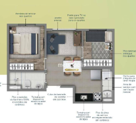 Imagem Apartamento com 2 Quartos à Venda, 34 m² em Mooca - São Paulo