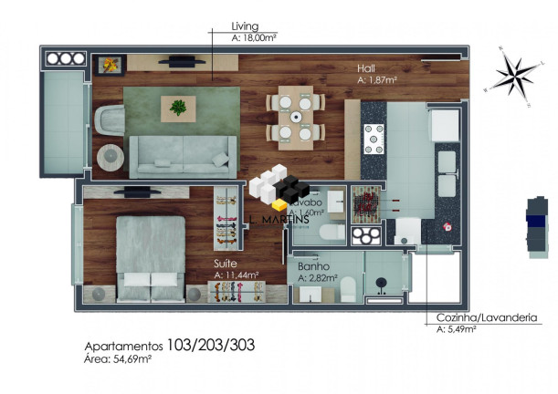 Imagem Apartamento com 1 Quarto à Venda, 57 m² em Av. Central - Gramado Imagem Apartamento com 1 Quarto à Venda, 57 m² em Av. Central - Gramado
