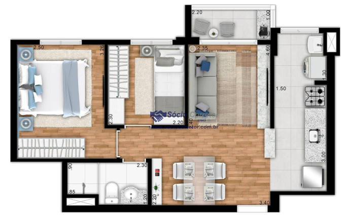 Imagem Apartamento com 2 Quartos à Venda, 45 m² em Vila Galvão - Guarulhos