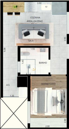 Imagem Apartamento com 1 Quarto à Venda, 24 m² em Vila Matilde - São Paulo