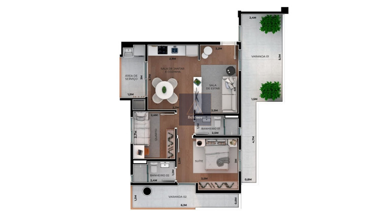 Imagem Apartamento com 2 Quartos à Venda, 61 m² em Boa Vista - Curitiba Imagem Apartamento com 2 Quartos à Venda, 61 m² em Boa Vista - Curitiba