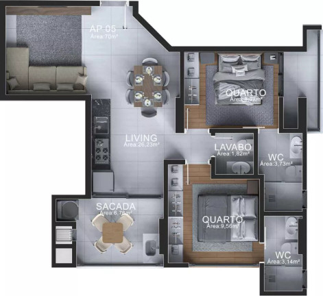 Imagem Imóvel com 3 Quartos à Venda, 69 m² em Morretes - Itapema