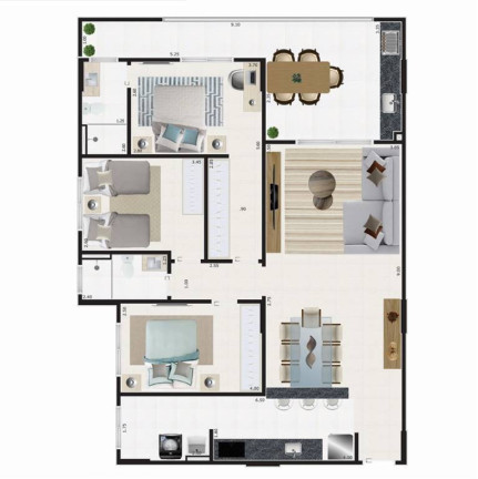 Imagem Apartamento com 3 Quartos à Venda, 114 m² em Guilhermina - Praia Grande