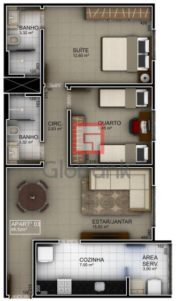 Imagem Apartamento com 2 Quartos à Venda, 68 m² em Funcionários - Montes Claros