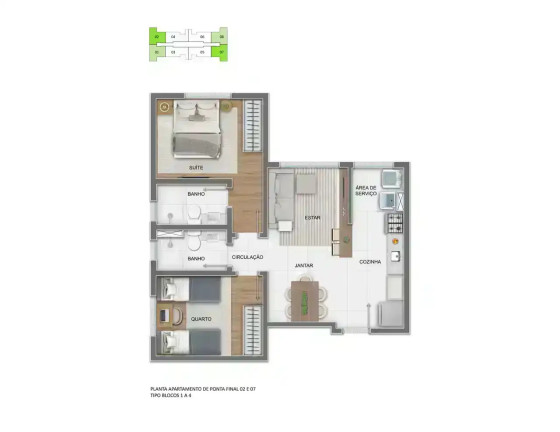 Imagem Apartamento com 2 Quartos à Venda, 51 m² em Estoril - Belo Horizonte
