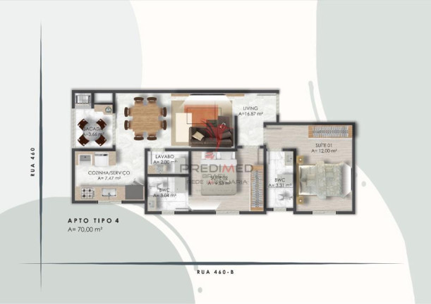 Imagem Apartamento com 2 Quartos à Venda, 70 m² em Jardim Praia Mar - Itapema