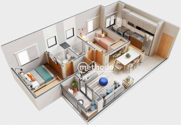 Imagem Apartamento com 2 Quartos à Venda, 56 m² em Mansões Santo Antônio - Campinas Imagem Apartamento com 2 Quartos à Venda, 56 m² em Mansões Santo Antônio - Campinas