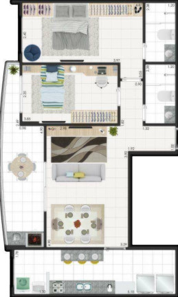 Apartamento com 2 Quartos à Venda, 74 m² em Boqueirão - Praia Grande
