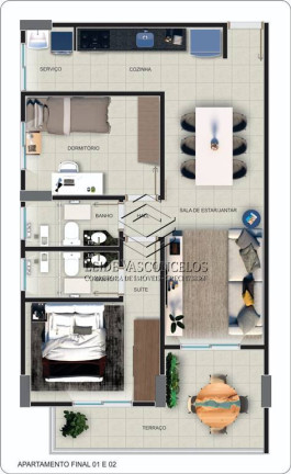 Apartamento com 2 Quartos à Venda, 61 m² em Canto Do Forte - Praia Grande