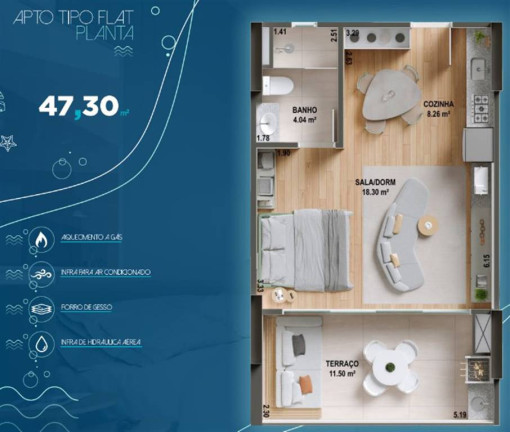 Imagem Apartamento com 1 Quarto à Venda, 47 m² em Tupi - Praia Grande