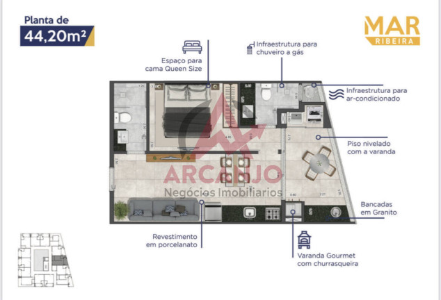 Imagem Apartamento com 1 Quarto à Venda, 35 m² em Saco Da Ribeira - Ubatuba