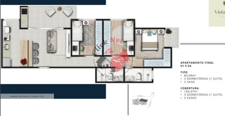 Imagem Apartamento com 3 Quartos à Venda, 80 m² em Vila Alzira - Santo André