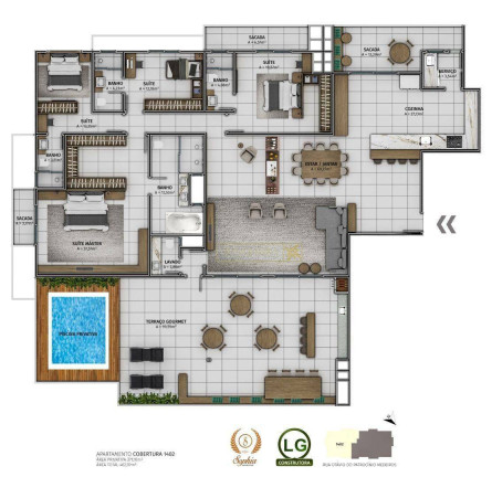 Imagem Cobertura com 4 Quartos à Venda, 326 m² em Nossa Senhora Do Rosário - São José