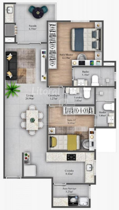Imagem Apartamento com 2 Quartos à Venda, 70 m² em Centro - Itajaí