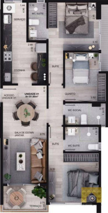Imagem Apartamento com 3 Quartos à Venda, 81 m² em Intermares - Cabedelo